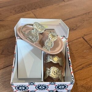 Jack Rogers Metallic Gold Kids Sandals 6-9m